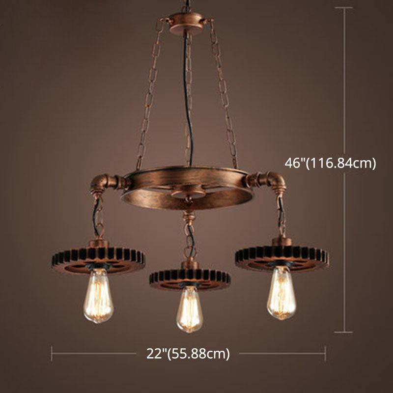 Bronze Antique suspension du lustre en fer forgé de barreaux de lustre