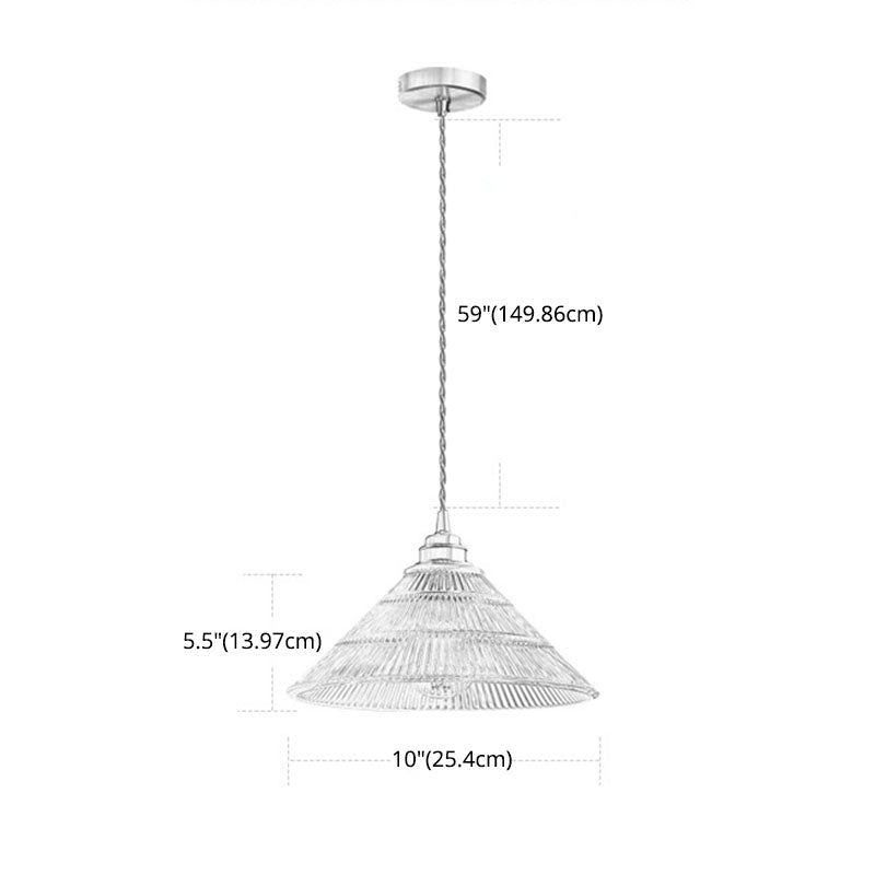 Glass Vintage Pendant Light 1-Light Hanging Ceiling Light for Dining Room