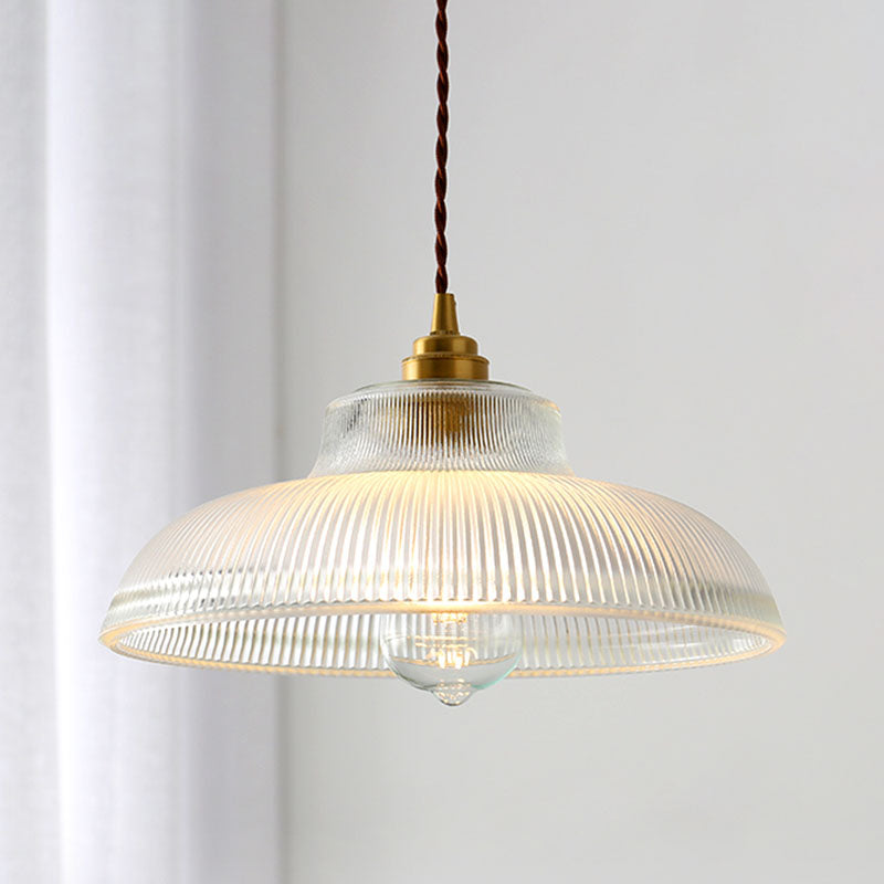 Prismatic Glass Vintage Hanging Pendant Light 1-Light Drop Pendant for Dining Room