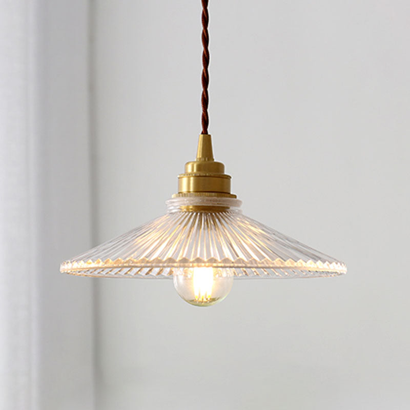 Prismatic Glass Vintage Hanging Pendant Light 1-Light Drop Pendant for Dining Room