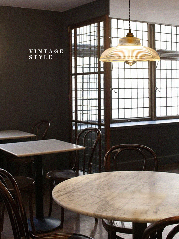 Prismatic Glass Vintage Hanging Pendant Light 1-Light Drop Pendant for Dining Room