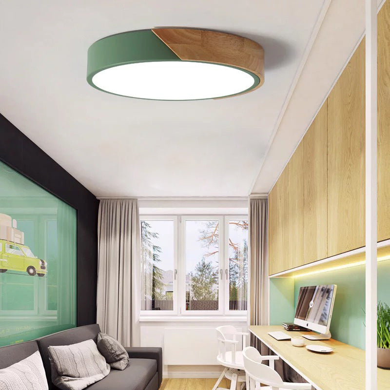 Multicolor Metal Flush Mount Ceiling Light with Acrylic Shade for kids Room