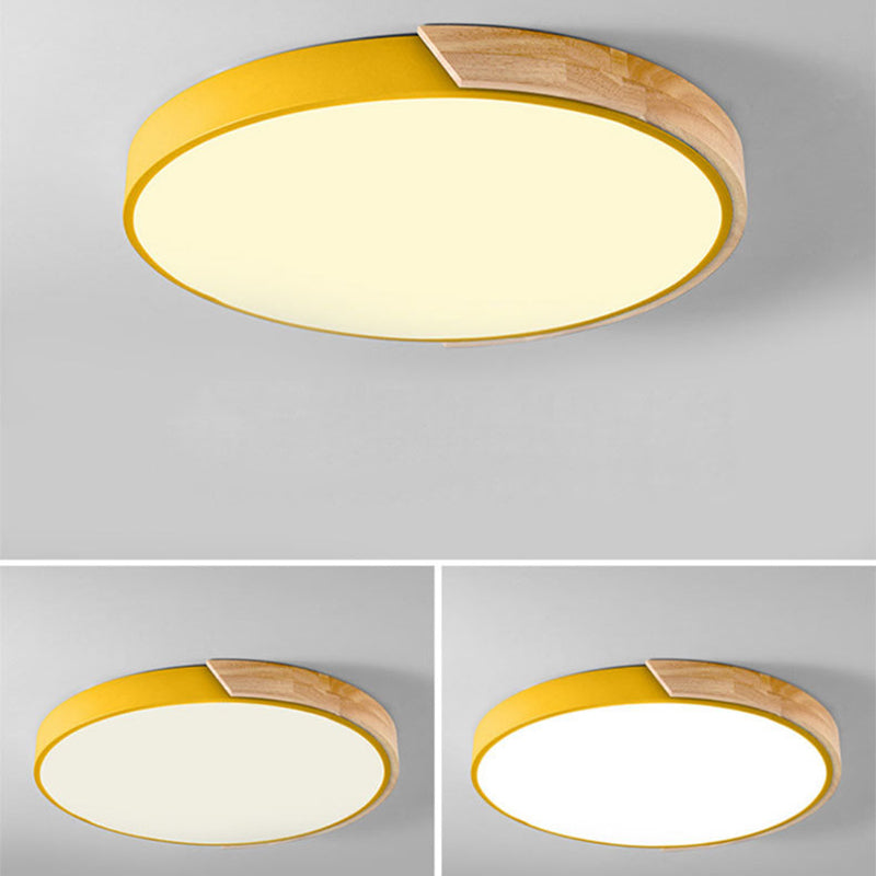 Multicolor Metal Flush Mount Ceiling Light with Acrylic Shade for kids Room