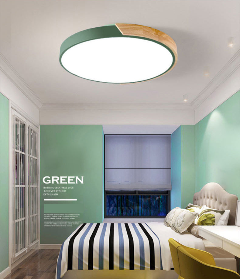 Multicolor Metal Flush Mount Ceiling Light with Acrylic Shade for kids Room