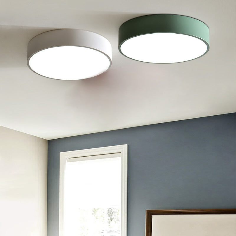 Lámpara de techo empotrada redonda Macaron con protector acrílico para sala de estar