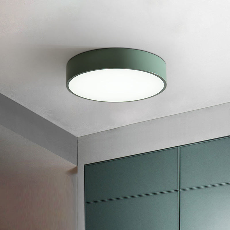 Lámpara de techo empotrada redonda Macaron con protector acrílico para sala de estar