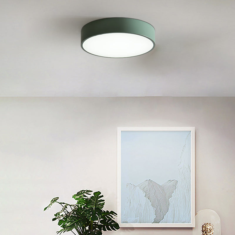 Lámpara de techo empotrada redonda Macaron con protector acrílico para sala de estar