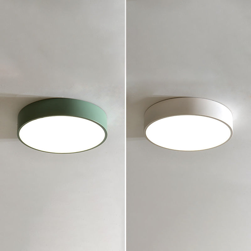 Lámpara de techo empotrada redonda Macaron con protector acrílico para sala de estar