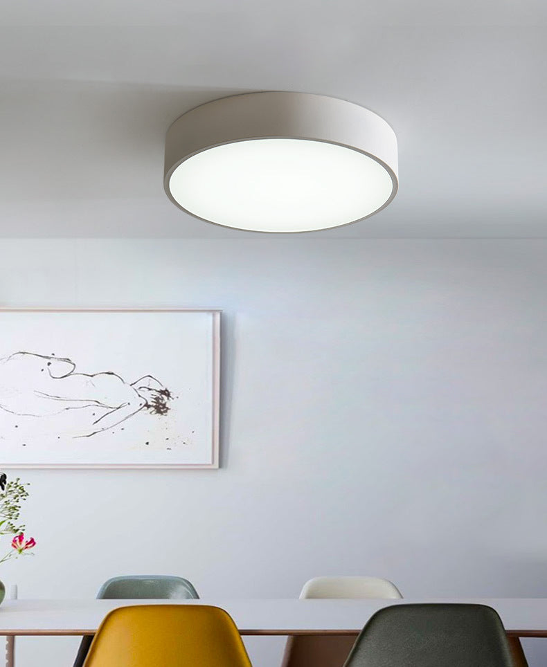 Lámpara de techo empotrada redonda Macaron con protector acrílico para sala de estar