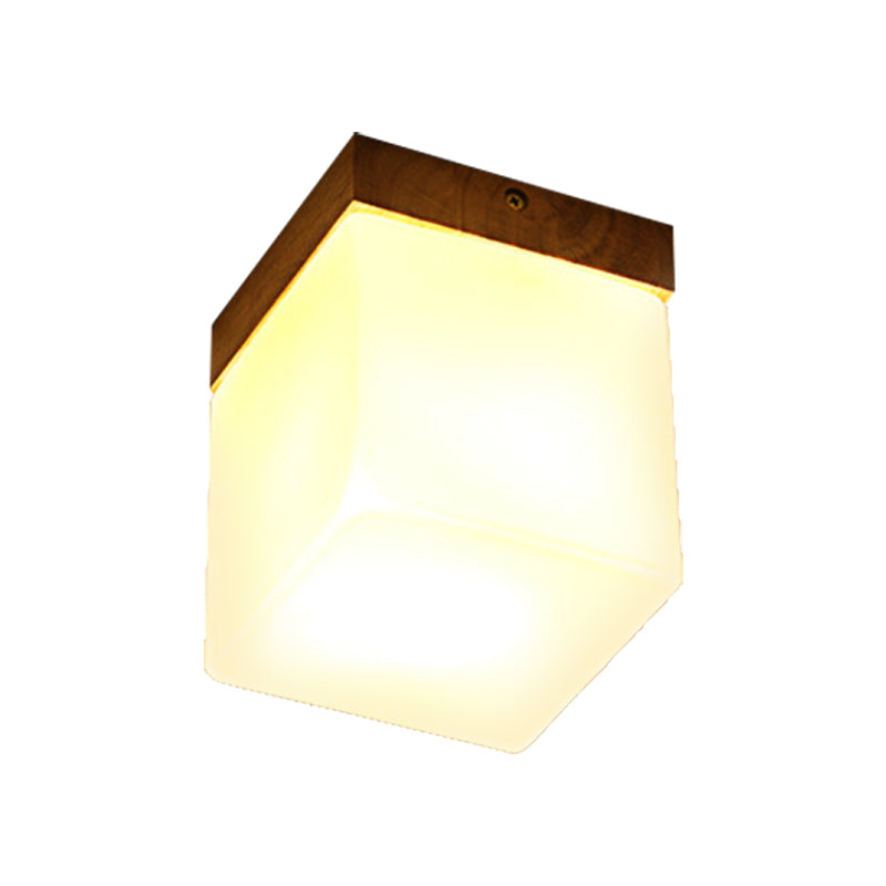 Frosted Glass Geometrische Flush Mount Light Nordic 1 Light Flush Ceiling Light Halterung in Weiß für Korridor
