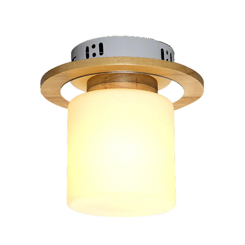 Frosted Glass Geometrische Flush Mount Light Nordic 1 Light Flush Ceiling Light Halterung in Weiß für Korridor