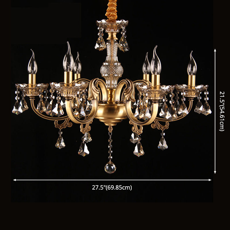 Candle Chandelier Light Fixture Traditional Metal Pendant Lighting for Restaurant