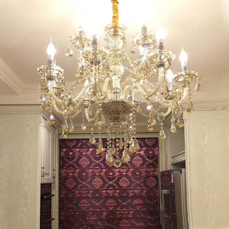 Lámpara de araña de velas iluminación de vidrio tradicional iluminación para restaurante