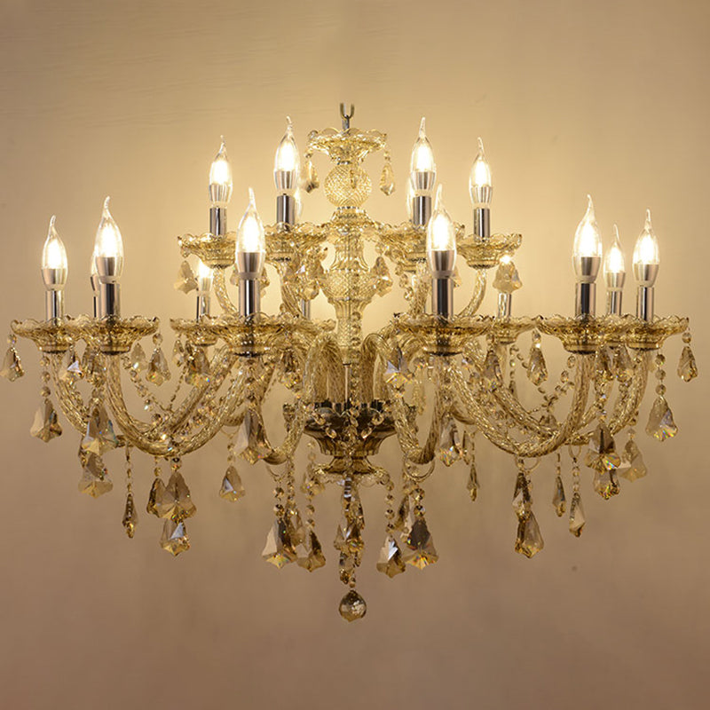 Lámpara de araña de velas iluminación de vidrio tradicional iluminación para restaurante
