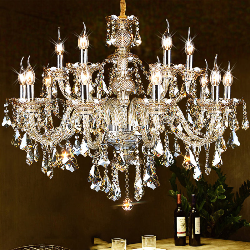 Lámpara de araña de velas iluminación de vidrio tradicional iluminación para restaurante