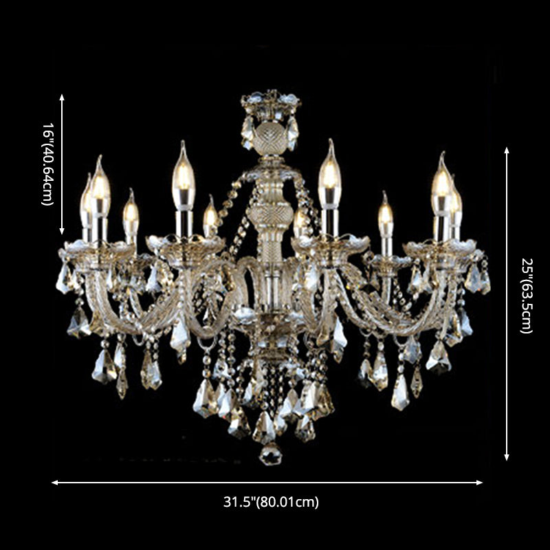 Lámpara de araña de velas iluminación de vidrio tradicional iluminación para restaurante