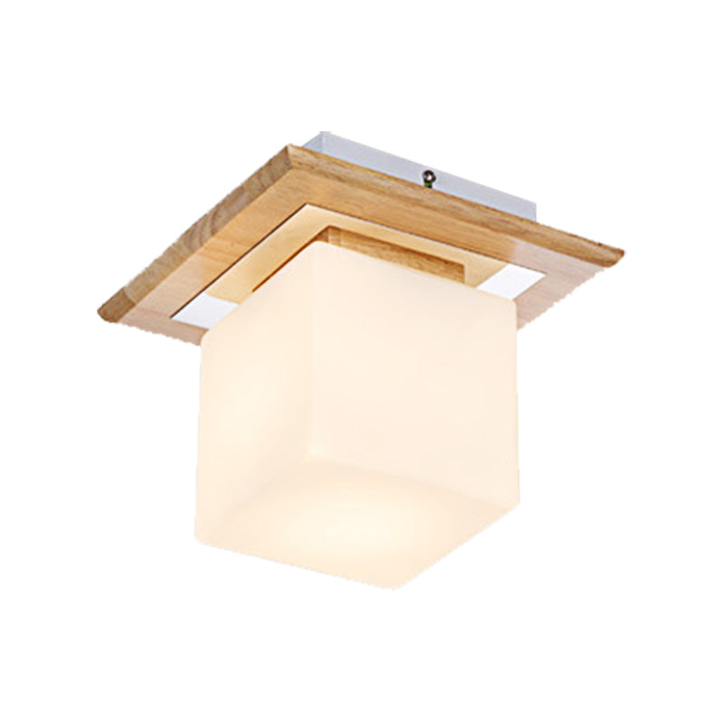 Frosted Glass Geometrische Flush Mount Light Nordic 1 Light Flush Ceiling Light Halterung in Weiß für Korridor