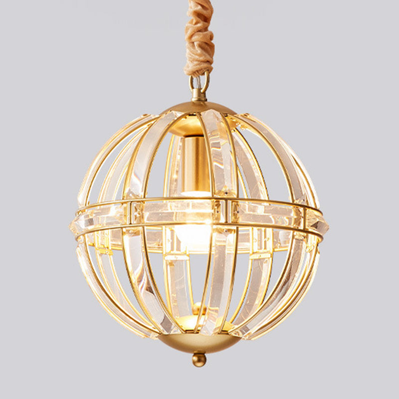 Globe Lantern Pendant Lighting Modern Crystal Dining Room Light Light