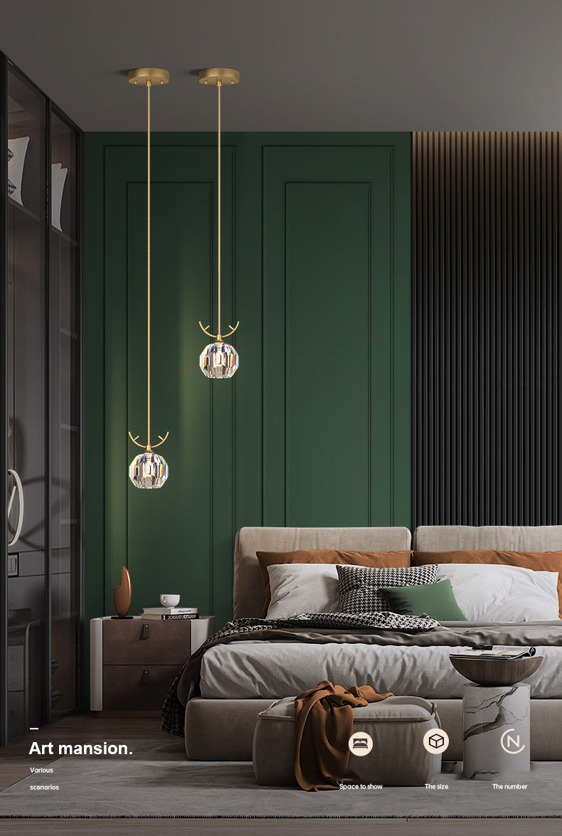 Bloc de cristal sphérique Hanging Light Simplicité