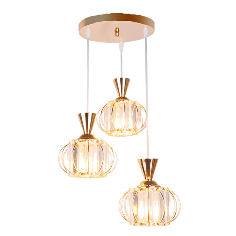 Lampe à suspension sphérique nordique lampe à manger en cristal Pendant Light en noir