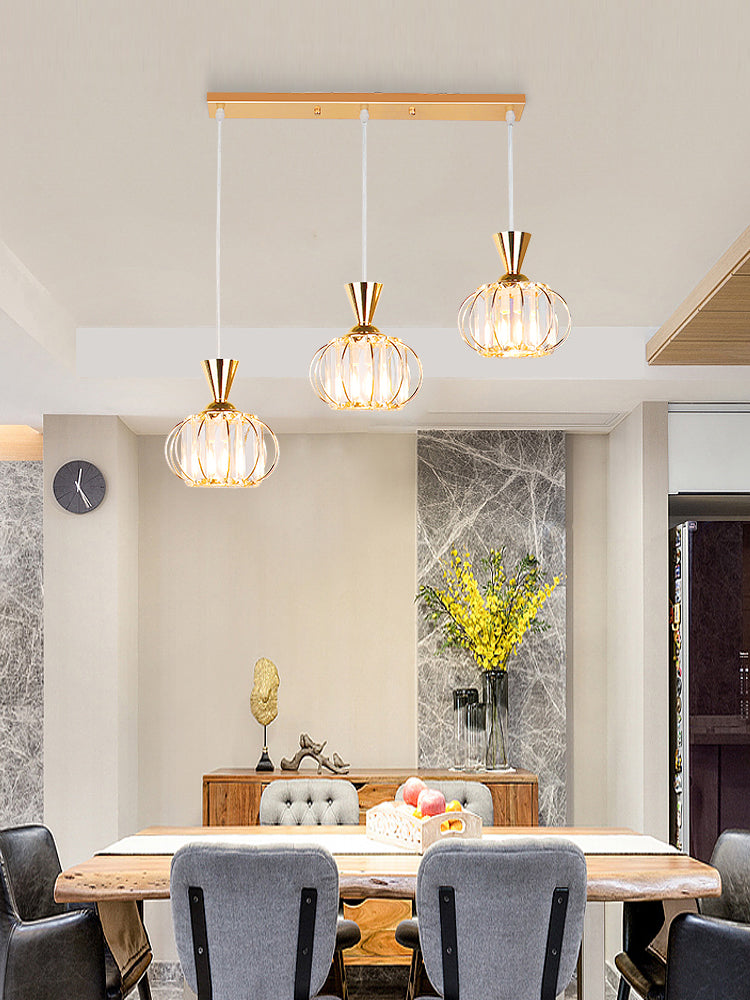 Lampe à suspension sphérique nordique lampe à manger en cristal Pendant Light en noir