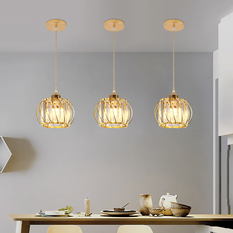 Lampada a sospensione sferica a sospensione modernismo cristallo a 1 lucciola lampada a goccia