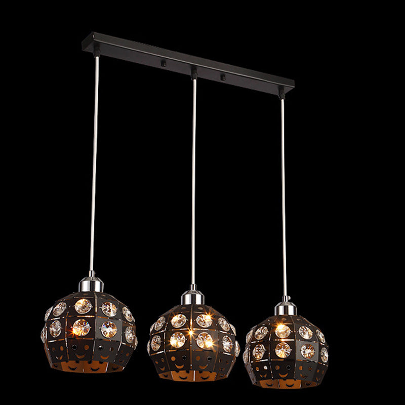 Salle à manger à teinte mondiale Crystal Crystal 3-Light Pendant moderne Lampe