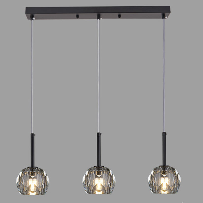 Balle Shade Dining Room Suspension lampe cristal Minimaliste Lumière suspendue en or