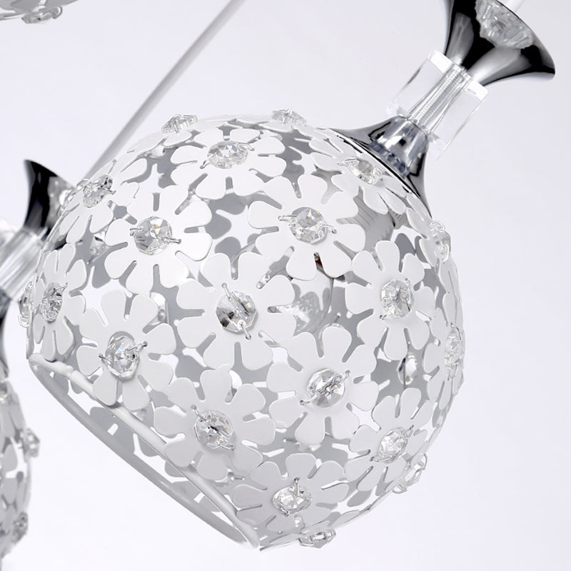 Cluster sphère pendentif léger nordique cristal 3 bulb lempe suspension du plafond