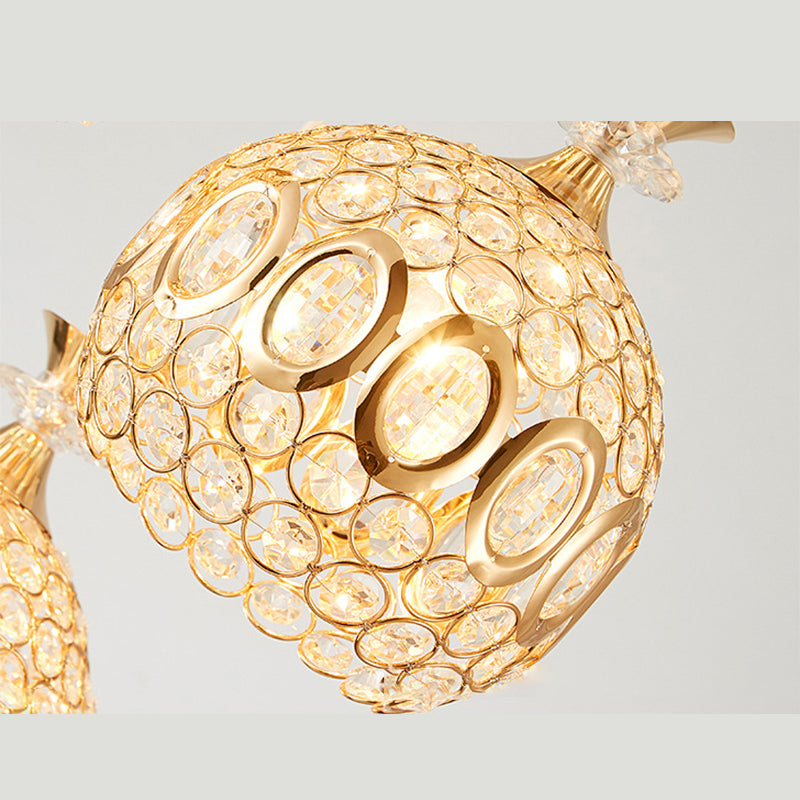 Cluster à ananas doré Éclairage pendentif éclairage moderniste cristal de lampe suspendue