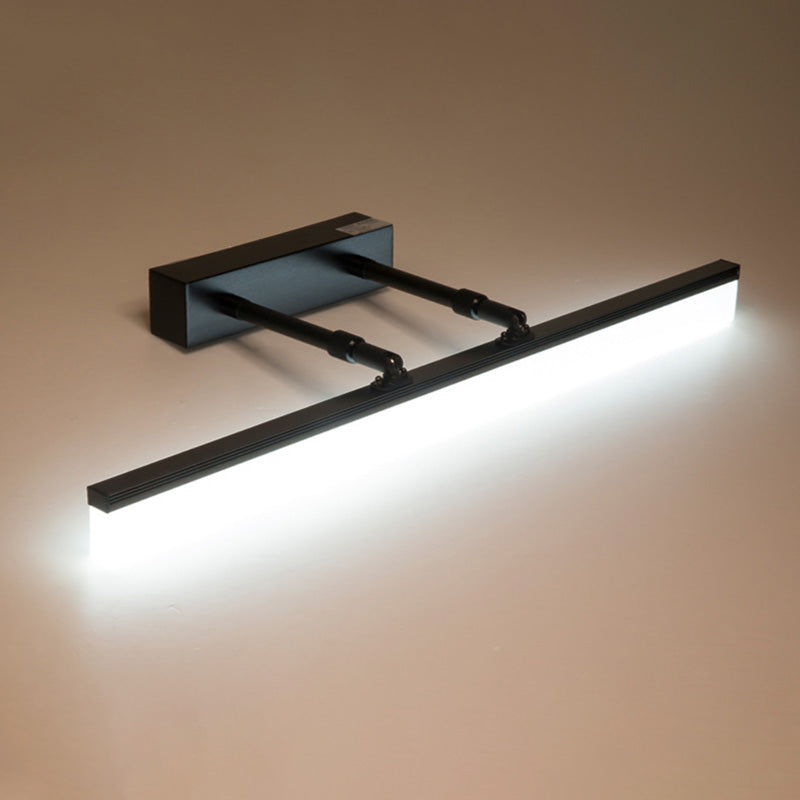 Gerade Badezimmerwand montiertes Licht Aluminium LED Nordische Wandleuchten in Schwarz
