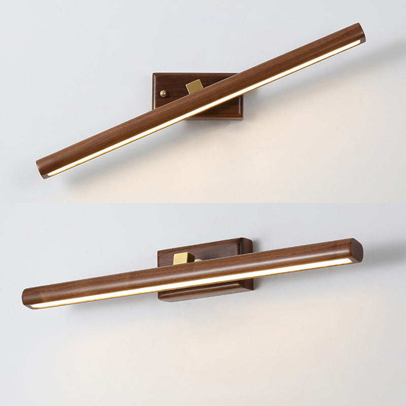 Lineare Wandleuchte Leuchten zeitgenössischer Holz LED -Badezimmer Wandbeleuchtung in Braun