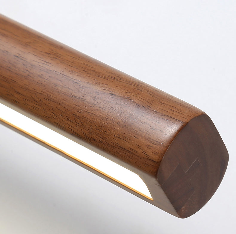Lineare Wandleuchte Leuchten zeitgenössischer Holz LED -Badezimmer Wandbeleuchtung in Braun
