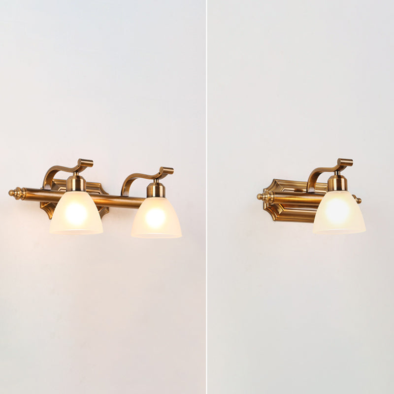 Glass Bronze Wall Sconce Lighting Conical Minimalistic Wall Mounted Light Fixture