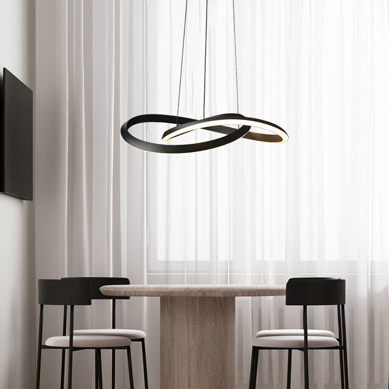 Spiral Ceiling Lights Black Acrylic LED Modern Styles for Living Room Bedroom