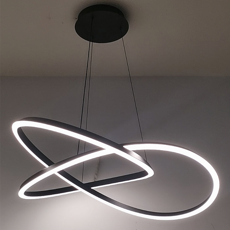 Spiral Ceiling Lights Black Acrylic LED Modern Styles for Living Room Bedroom