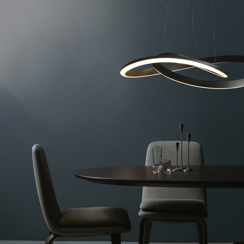 Spiral Ceiling Lights Black Acrylic LED Modern Styles for Living Room Bedroom