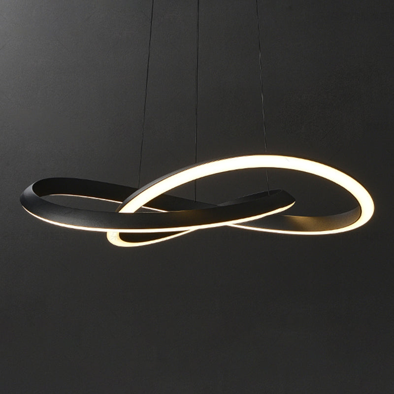 Spiral Ceiling Lights Black Acrylic LED Modern Styles for Living Room Bedroom