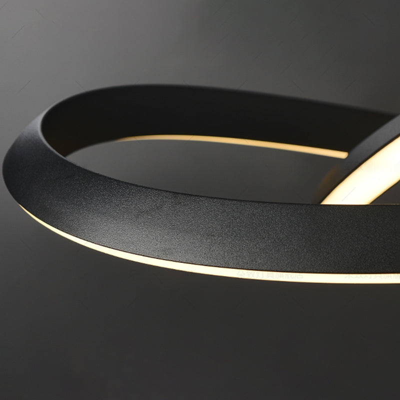 Spiral Ceiling Lights Black Acrylic LED Modern Styles for Living Room Bedroom