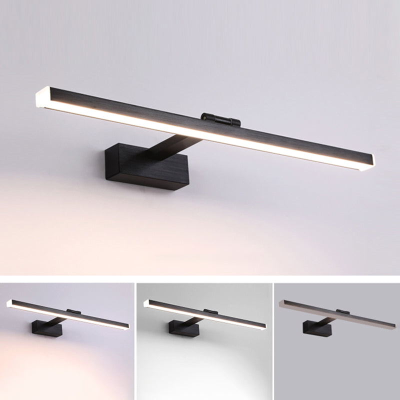 Moderner Stil linearer Wandleuchten Beleuchtung Metall LED Badezimmer Wandleuchte in Schwarz