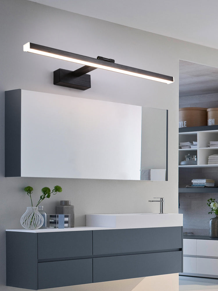 Moderner Stil linearer Wandleuchten Beleuchtung Metall LED Badezimmer Wandleuchte in Schwarz