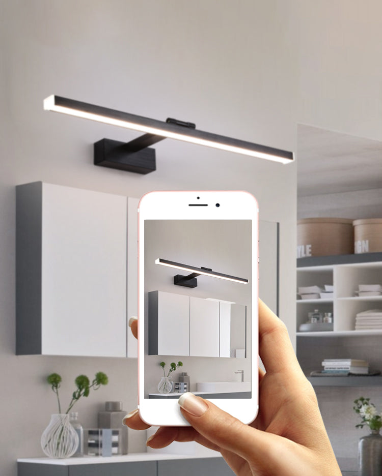 Moderner Stil linearer Wandleuchten Beleuchtung Metall LED Badezimmer Wandleuchte in Schwarz