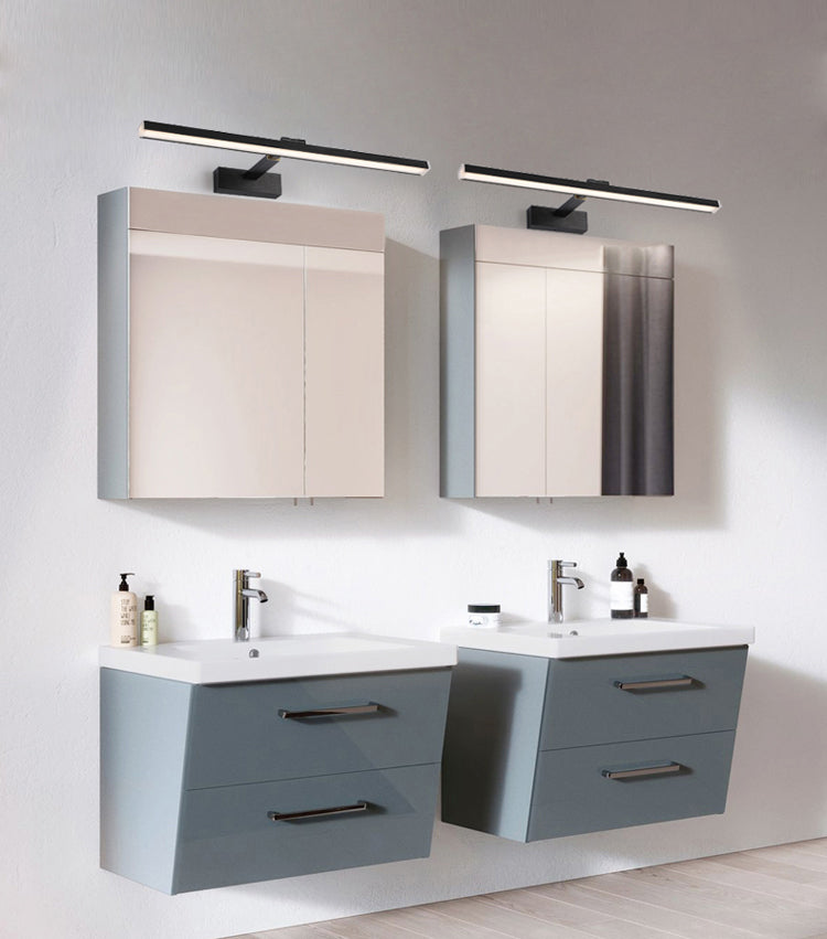 Moderner Stil linearer Wandleuchten Beleuchtung Metall LED Badezimmer Wandleuchte in Schwarz