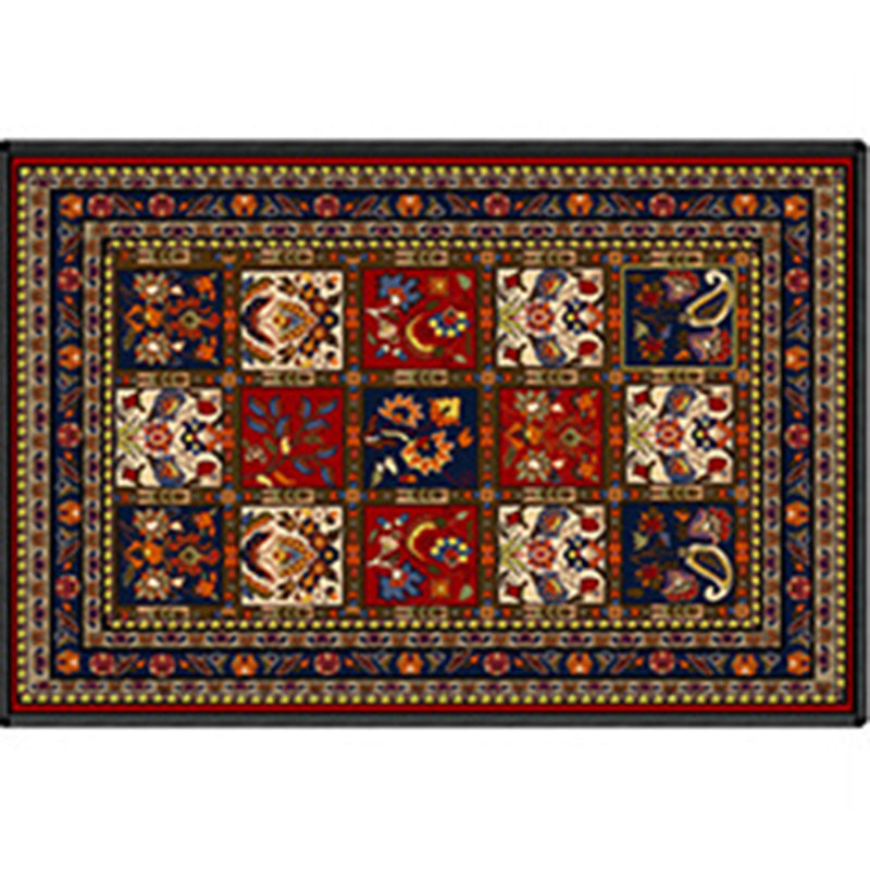 Stylish Tribal Pattern Rug Blue Traditional Carpet Polyester Stain Resistant Rug for Living Room