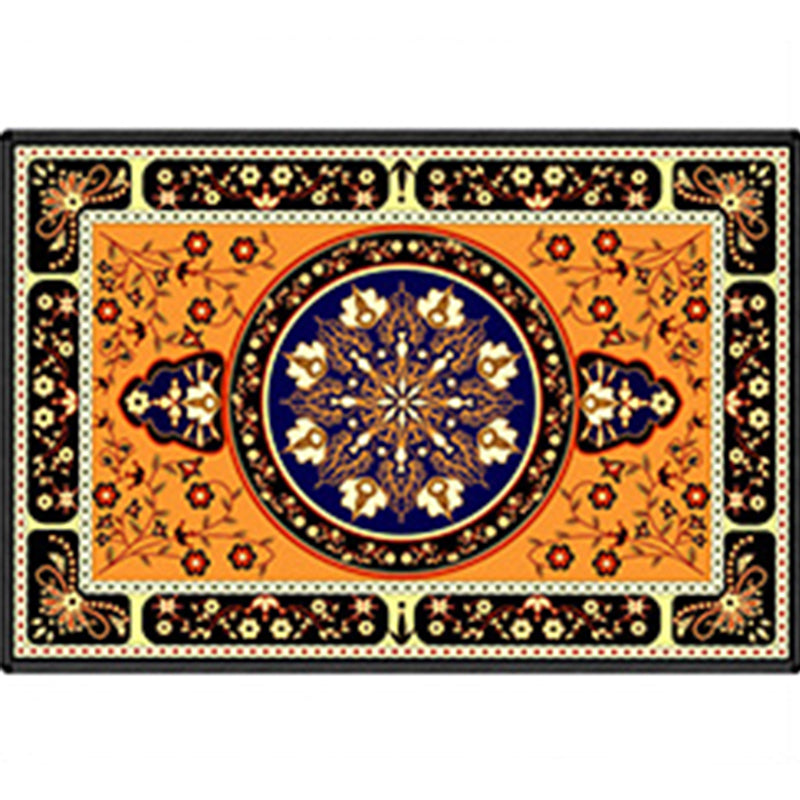 Stylish Tribal Pattern Rug Blue Traditional Carpet Polyester Stain Resistant Rug for Living Room