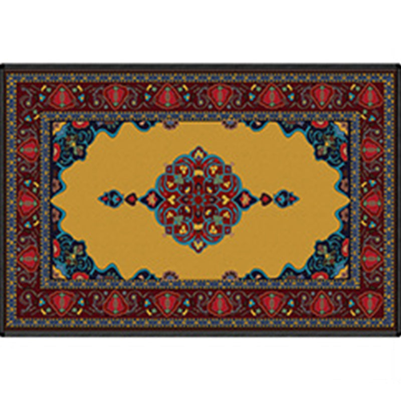 Stylish Tribal Pattern Rug Blue Traditional Carpet Polyester Stain Resistant Rug for Living Room