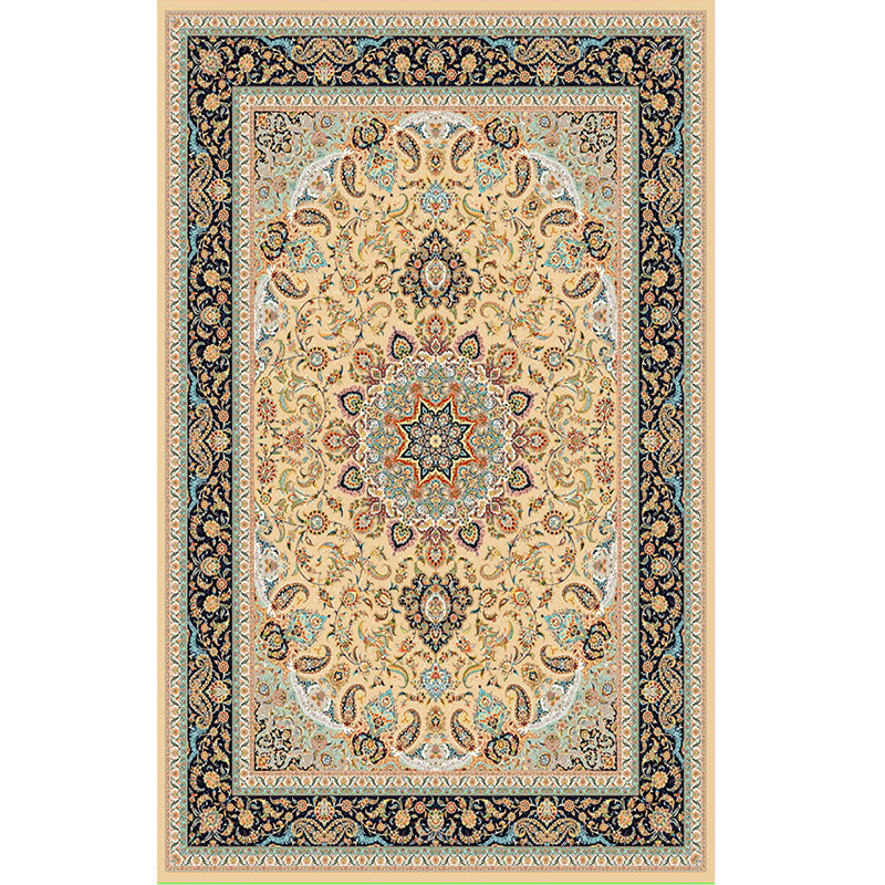 Shabby Chic Tribal Pattern Carpet Brown Polyester Area Rug Non-Slip Backing Rug for Home Decor