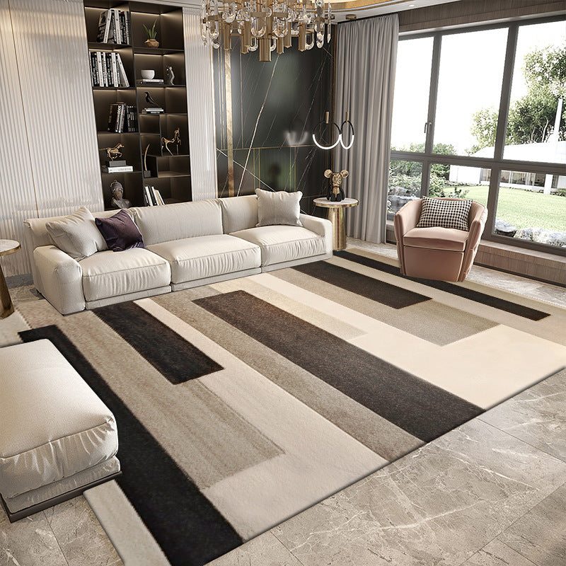 Simplicity Area Rug Geometric Pattern Carpet Polyester Anti-Slip Carpet for Home Decor