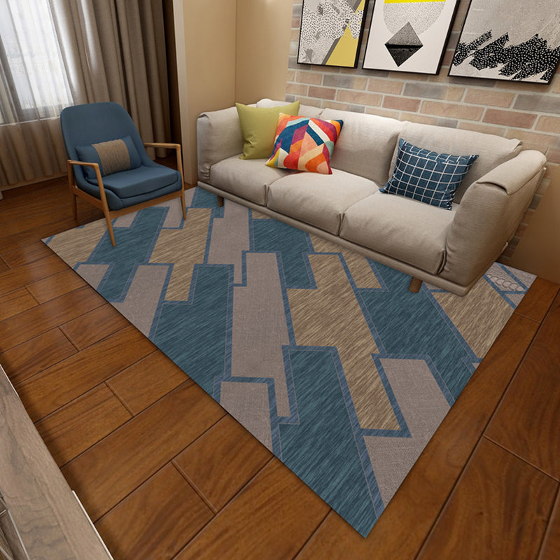Simplicity Area Rug Geometric Pattern Carpet Polyester Anti-Slip Carpet for Home Decor