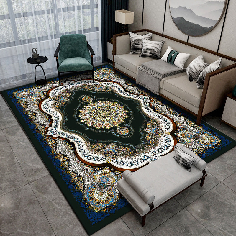 Traditioneller Stammespatten Teppich rot Polyester Gebiet Teppich nicht rutscher Backing Teppich für Wohnkultur